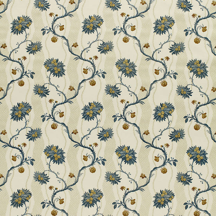 Palmiere Brocade Tapestry Blue 171641 by Schumacher Fabric ST. GERMAIN FAIR See Sample FRANCE MEDIUM DUTY </p><p>Repeat: Horizontal: 10 3/4" (27CM) and Vertical: 13 1/8" (33CM) 57" WIDE (145CM) - Fabric Carolina -