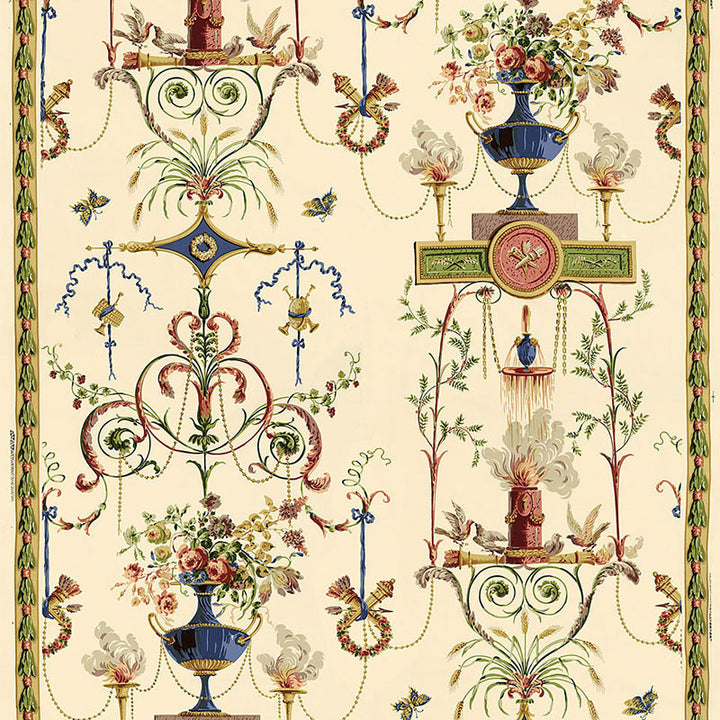 Terracina Arabesque Champagne 172630 by Schumacher Fabric Schumacher Fabric Terracina Arabesque Champagne 172630Fabric COTTON 100% PERU </p><p>Repeat: H: HORZ. 54" (137CM) , V: VERT. 77 1/2" (197CM) 54 - Fabric Carolina -