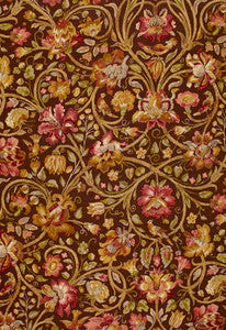 Fleurs De Touraine Mahogany 172723 by Schumacher Fabric