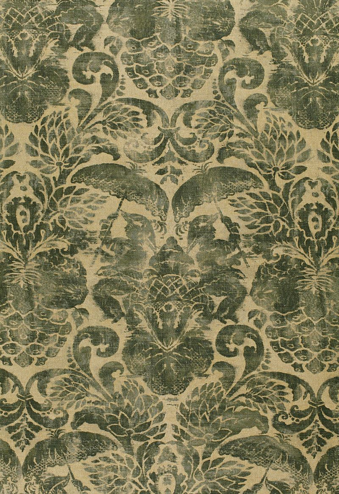 Palazzo Cinese Azure 173021 by Schumacher Fabric - 55% Linen, 45% Cotton - Horizontal: 27 and Vertical: 52.5 54 - Fabric Carolina -