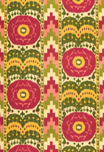 Samarkand Ikat Watermelon 173101 by Schumacher Fabric