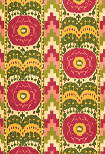 Samarkand Ikat Watermelon 173101 by Schumacher Fabric