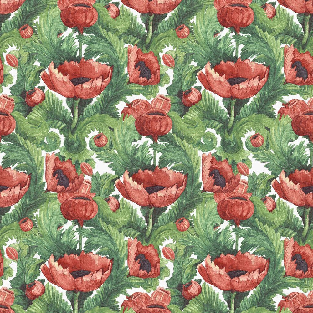 Flanders Garden Poppy by RM CoCo Fabric See Sample 0 Horizontal: 13.5 and Vertical: 16.64 0 - Fabric Carolina -