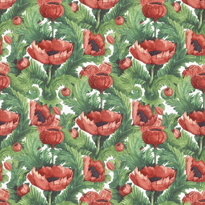 Flanders Garden Poppy by RM CoCo Fabric See Sample 0 Horizontal: 13.5 and Vertical: 16.64 0 - Fabric Carolina -