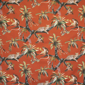 Lazy Leopard Lacquer Red by RM CoCo Fabric