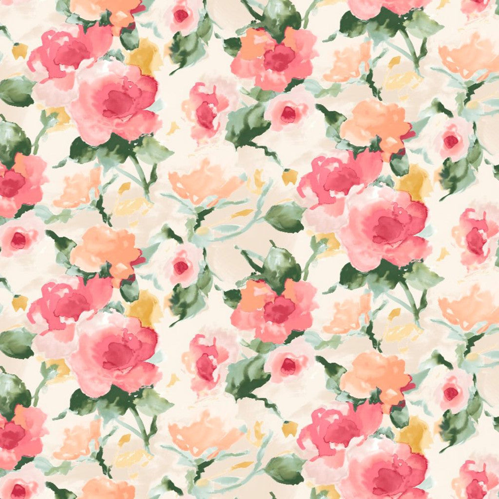 Misty Garden Sorbet by RM CoCo Fabric Painter's Palette Cadmium Orange to Purple Lake 55% Linen 45% Viscose See Sample 0 Horizontal: 27 and Vertical: 25.2 55.12 - Fabric Carolina -
