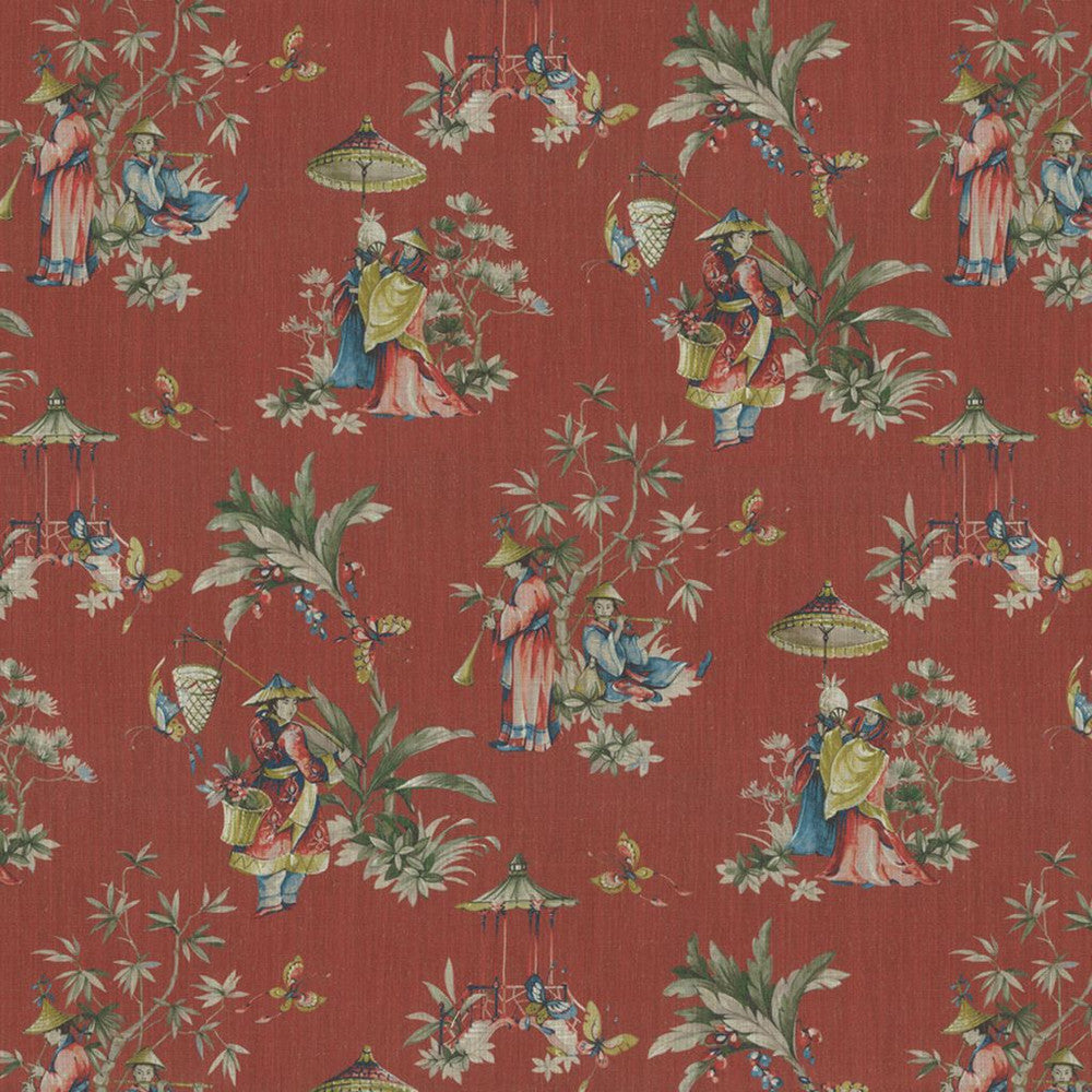 Ming Garden Cherry Vanilla by RM CoCo Fabric Painter's Palette Cadmium Orange to Purple Lake 92% Polyester 8% Linen See Sample 0 Horizontal: 25.39 and Vertical: 25.59 53.93 - Fabric Carolina -