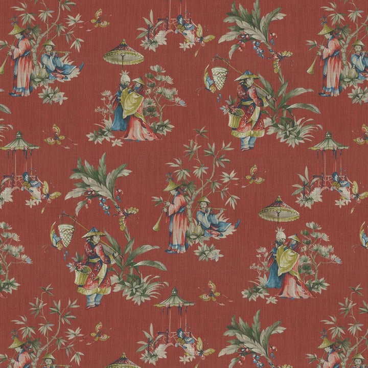 Ming Garden Cherry Vanilla by RM CoCo Fabric Painter's Palette Cadmium Orange to Purple Lake 92% Polyester 8% Linen See Sample 0 Horizontal: 25.39 and Vertical: 25.59 53.93 - Fabric Carolina -