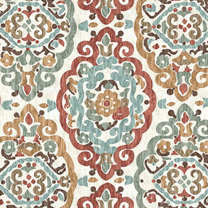 Scroll Medallion Garnet by RM CoCo Fabric