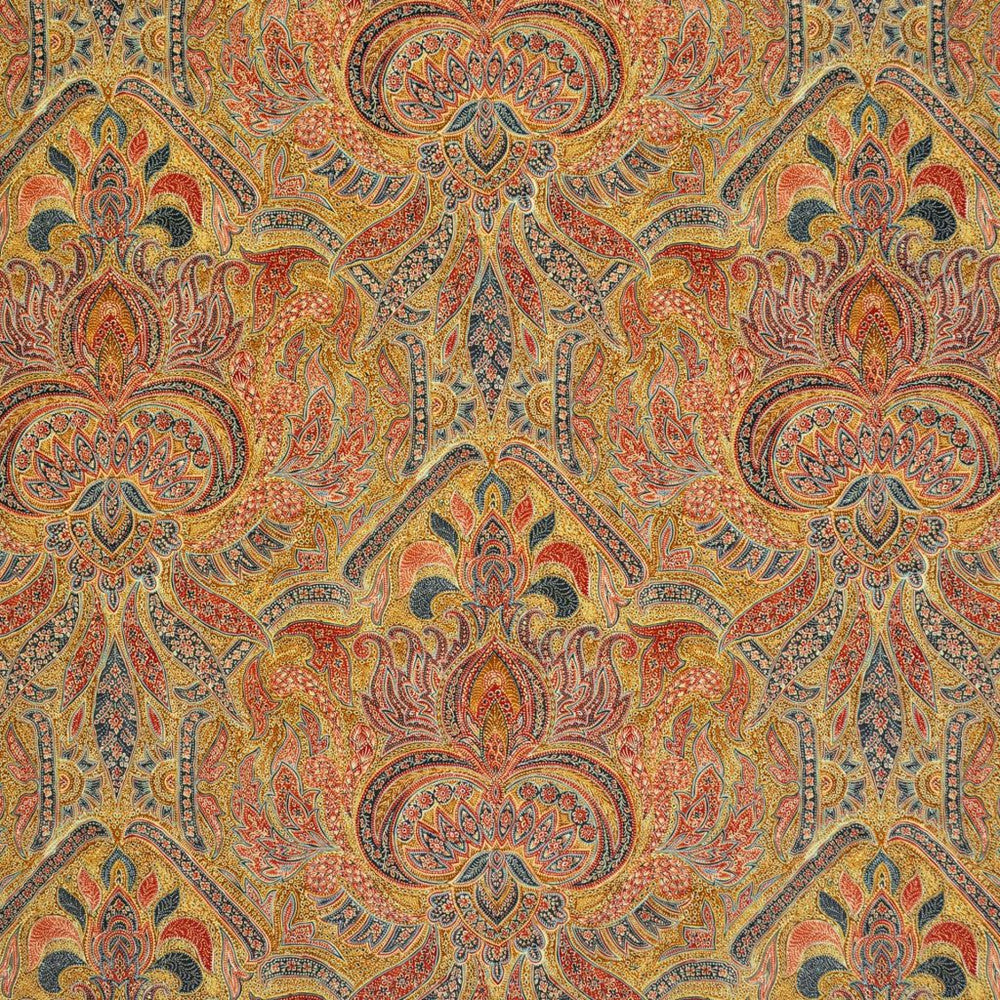 Sandahar Paisley Cinnabar by RM CoCo Fabric Painter's Palette Cadmium Orange to Purple Lake 100% Polyester See Sample 51000 Horizontal: 13.5 and Vertical: 27 54 - Fabric Carolina -