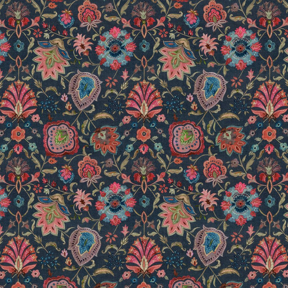 Palampur Britannia by RM CoCo Fabric Painter's Palette Cerulean Blue to Viridian Green 62% Viscose 14% Linen 24% Cotton See Sample 0 Horizontal: 16.93 and Vertical: 21.26 57.87 - Fabric Carolina -