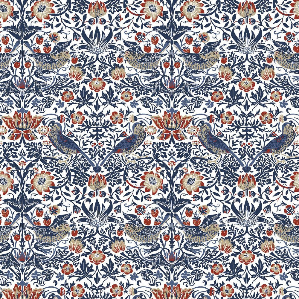 Strawberry Thief Britannia by RM CoCo Fabric Painter's Palette Cerulean Blue to Viridian Green See Sample 0 Horizontal: 13.5 and Vertical: 15.59 0 - Fabric Carolina -