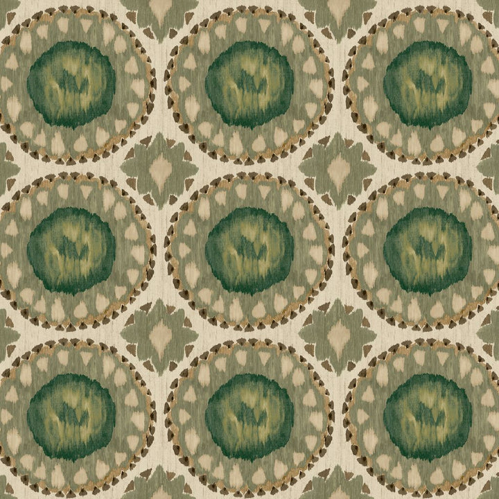 Toltec Medallion Wasabi by RM CoCo Fabric Painter's Palette Cerulean Blue to Viridian Green 100% Cotton See Sample 30000 Horizontal: 9 and Vertical: 8.4 55.5 - Fabric Carolina -