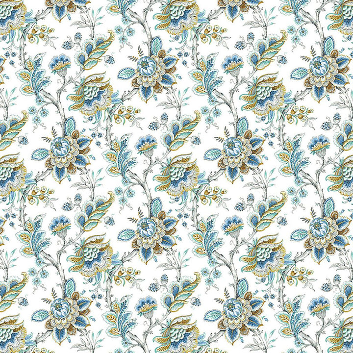 Ewhurst Manor French Blue by RM CoCo Fabric Painter's Palette Cerulean Blue to Viridian Green 100% Polyester See Sample 0 Horizontal: 25.19 and Vertical: 27.5 55 - Fabric Carolina -