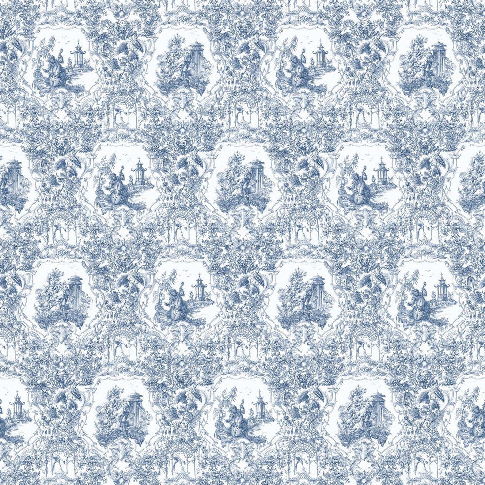 Les Singes Musiciens French Blue by RM CoCo Fabric Painter's Palette Cerulean Blue to Viridian Green See Sample 0 Horizontal: 27 and Vertical: 52 0 - Fabric Carolina -