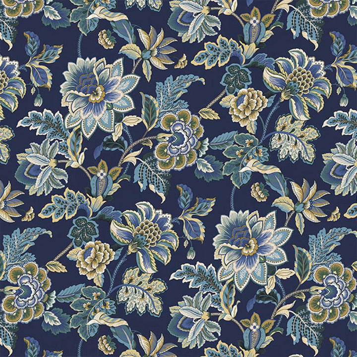 Highclare Garden Cobalt by RM CoCo Fabric Painter's Palette Cerulean Blue to Viridian Green 55% Linen 45% Cotton See Sample 50000 Horizontal: 13.5 and Vertical: 27 54 - Fabric Carolina -