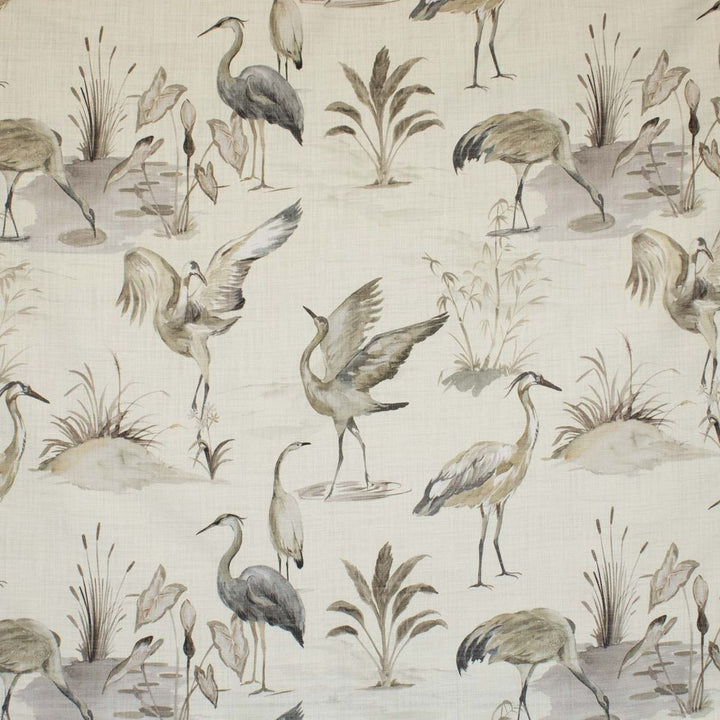Dancing Cranes Bluestone by RM CoCo Fabric Painter's Palette Titanium White To Lamp Black 100% Cotton See Sample 0 Horizontal: 27 and Vertical: 27 54 - Fabric Carolina -