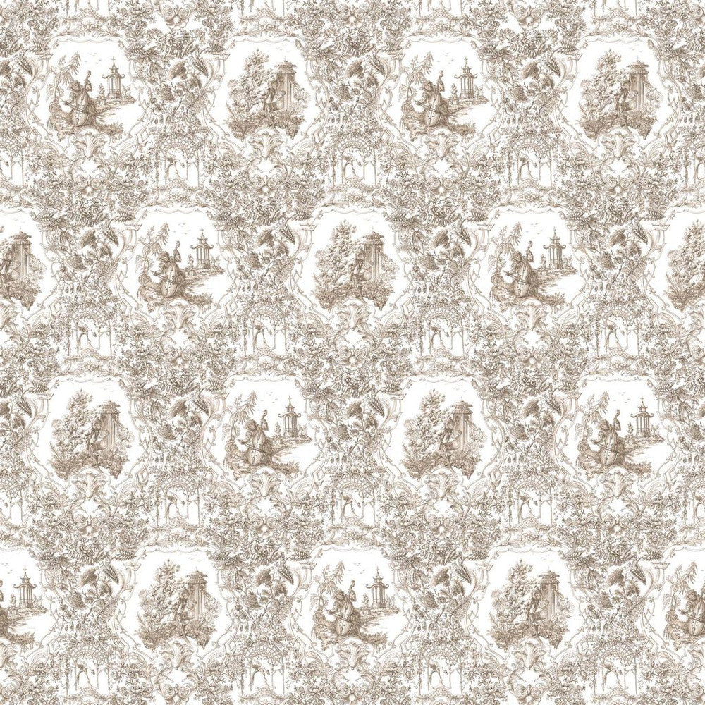 Les Singes Musiciens Travertine by RM CoCo Fabric Painter's Palette Titanium White To Lamp Black See Sample 0 Horizontal: 27 and Vertical: 52 0 - Fabric Carolina -