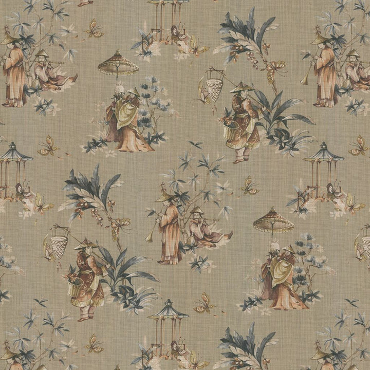 Ming Garden Granola by RM CoCo Fabric Painter's Palette Titanium White To Lamp Black 92% Polyester 8% Linen See Sample 0 Horizontal: 25.39 and Vertical: 25.59 53.93 - Fabric Carolina -