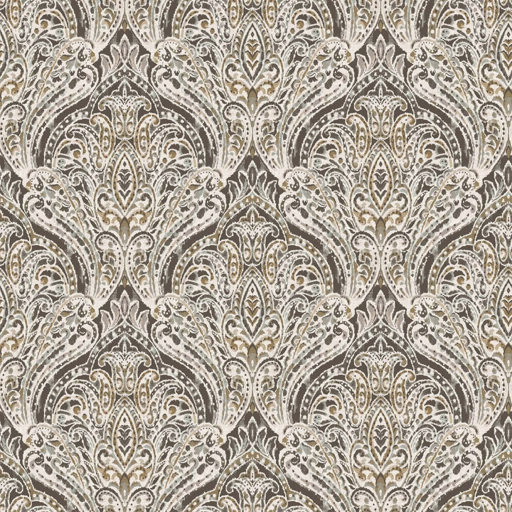 Marrakech Damask Latte by RM CoCo Fabric Painter's Palette Titanium White To Lamp Black See Sample 0 Horizontal: 13.5 and Vertical: 13.5 0 - Fabric Carolina -