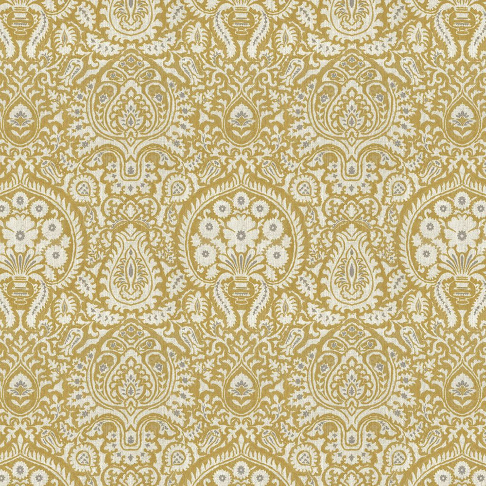 Shiraz Damask Gold Rush by RM CoCo Fabric Painter's Palette Titanium White To Lamp Black 92% Polyester 8% Linen See Sample 0 Horizontal: 12.99 and Vertical: 15.75 55.9 - Fabric Carolina -