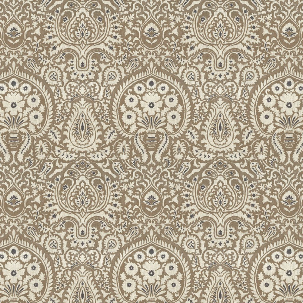 Shiraz Damask Granola by RM CoCo Fabric Painter's Palette Titanium White To Lamp Black 92% Polyester 8% Linen See Sample 0 Horizontal: 12.99 and Vertical: 15.75 55.9 - Fabric Carolina -