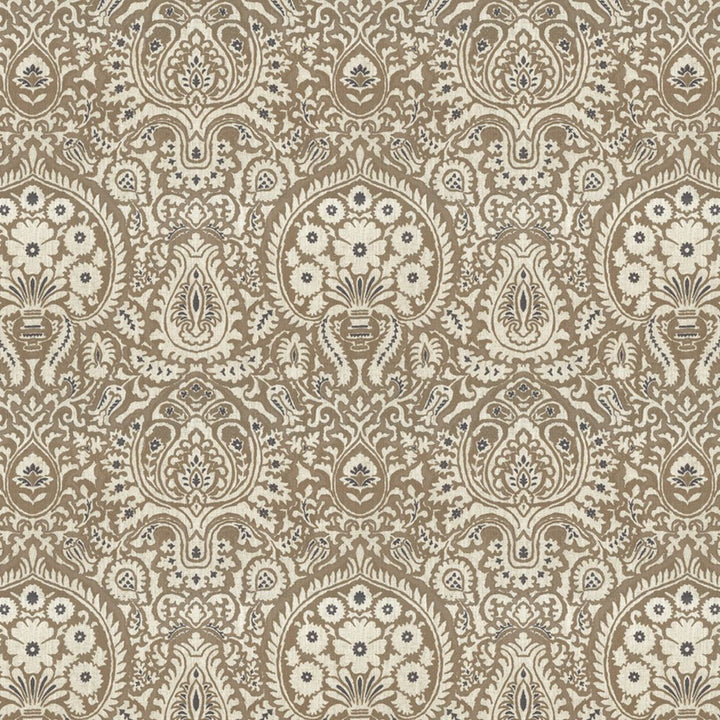 Shiraz Damask Granola by RM CoCo Fabric Painter's Palette Titanium White To Lamp Black 92% Polyester 8% Linen See Sample 0 Horizontal: 12.99 and Vertical: 15.75 55.9 - Fabric Carolina -