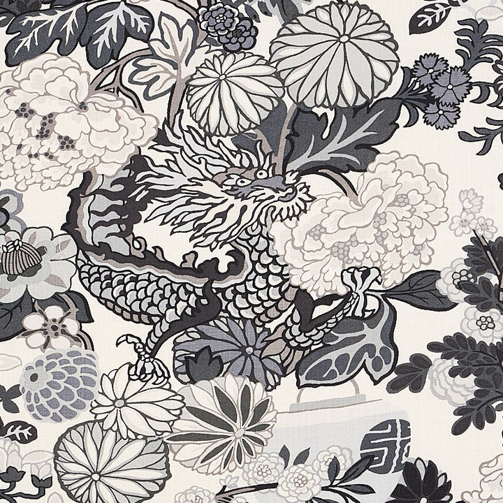 Chiang Mai Dragon Smoke 173276 by Schumacher Fabric Schumacher Fabric Chiang Mai Dragon Smoke 173276Fabric LINEN 100% UNITED KINGDOM </p><p>Repeat: H: HORZ. 27" (69CM) , V: VERT. 45 1/2" (116CM) 54 - Fabric Carolina -