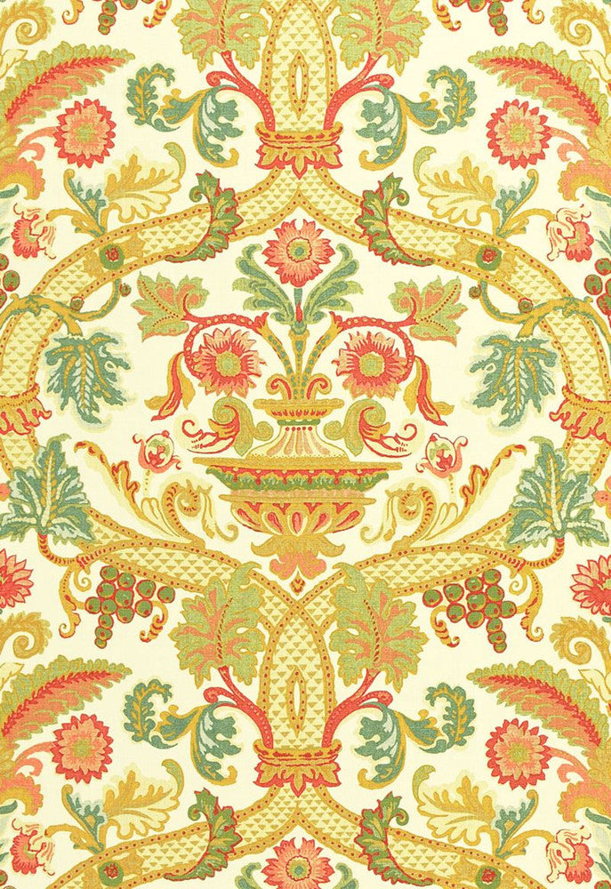 Fontenay Vase Ivory 173320 by Schumacher Fabric Classic-Prints 100% Linen - Horizontal: 27 and Vertical: 28.5 54 - Fabric Carolina -