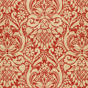 Valencay Damask Terracotta 173342 by Schumacher Fabric