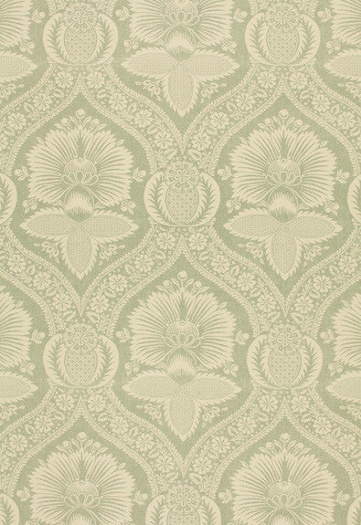 Villandry Damask Print Mineral 173373 by Schumacher Fabric - 100% Cotton - Horizontal: 8.5 and Vertical: 28 54 - Fabric Carolina -