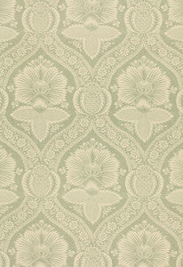 Villandry Damask Print Mineral 173373 by Schumacher Fabric