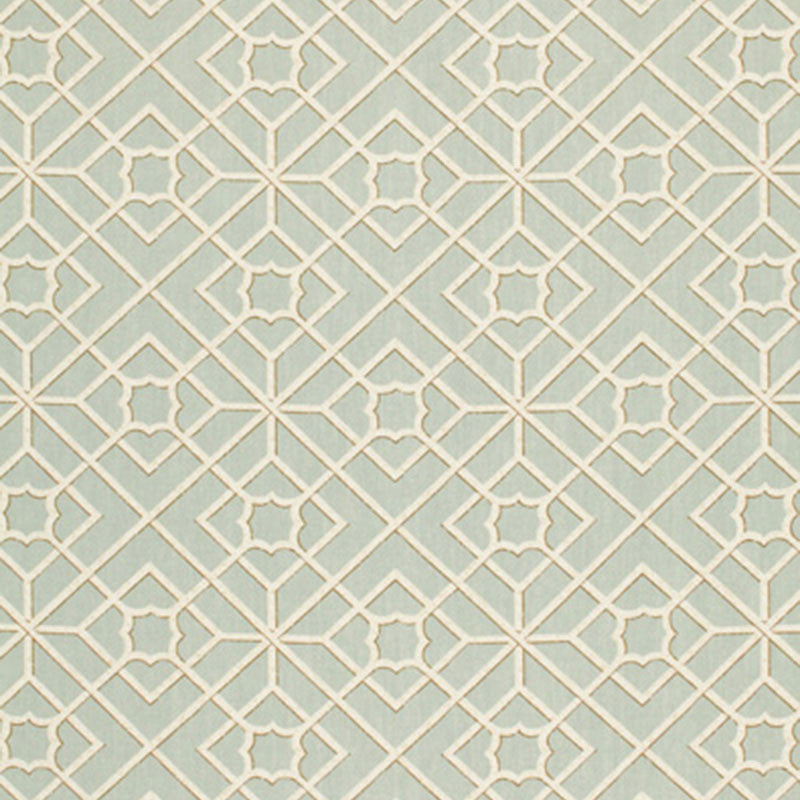 Luan Fretwork Sky 173491 by Schumacher Fabric CLASSIC PRINTS LINEN 100% UNITED KINGDOM MARTINDALE 7,000 </p><p>Repeat: Horizontal: 9" (23CM) and Vertical: 9" (23CM) 54 - Fabric Carolina -