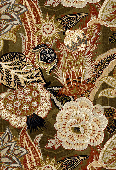 Zanzibar Linen Print Sandalwood 173522 by Schumacher Fabric Schumacher-Classics 100% Linen - Horizontal: 29 and Vertical: 29.5 58 - Fabric Carolina -