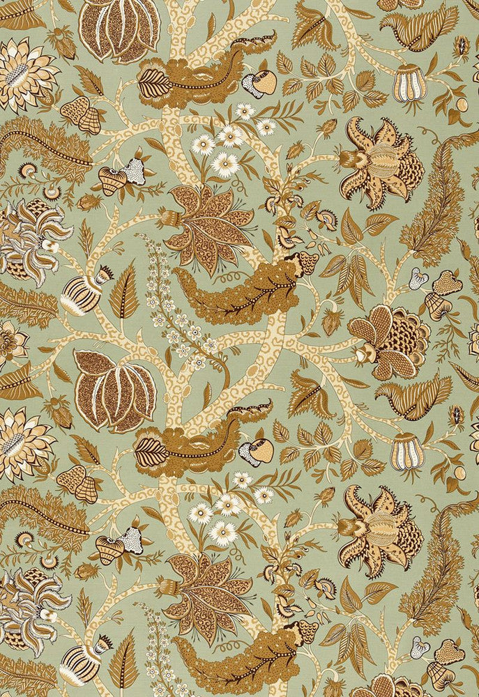 Jaipur Tree Robin's Egg 173541 by Schumacher Fabric Classic-Prints 69% Linen, 31% Cotton - Horizontal: 50 and Vertical: 38.5 50 - Fabric Carolina -