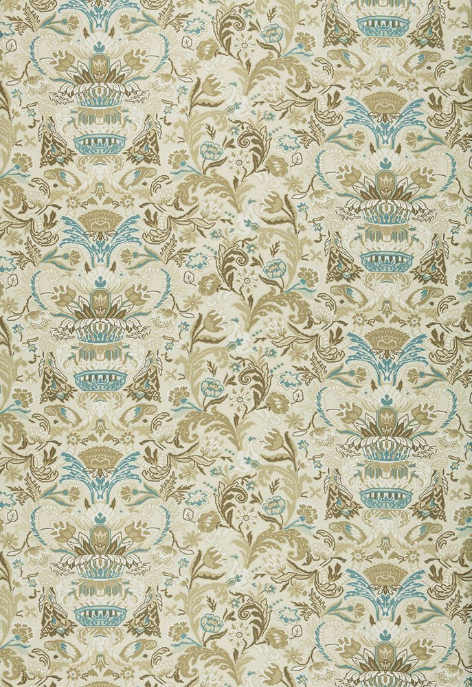 Egerton Tapestry Print Almond 173622 by Schumacher Fabric Classic-Prints 52% Linen, 48% Cotton - Horizontal: 28.75 and Vertical: 23.625 57.5 - Fabric Carolina -