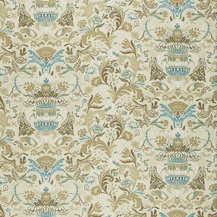 Egerton Tapestry Print Almond 173622 by Schumacher Designer Fabric CLASSIC PRINTS LINEN 52% COTTON 48% FRANCE </p><p>Repeat: Horizontal: 28 3/4" (73CM) and Vertical: 23 5/8" (60CM) 57.5 - Swanky Fabrics -