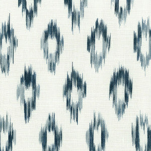 Kerala Ikat Print Indigo 173630 by Schumacher Fabric