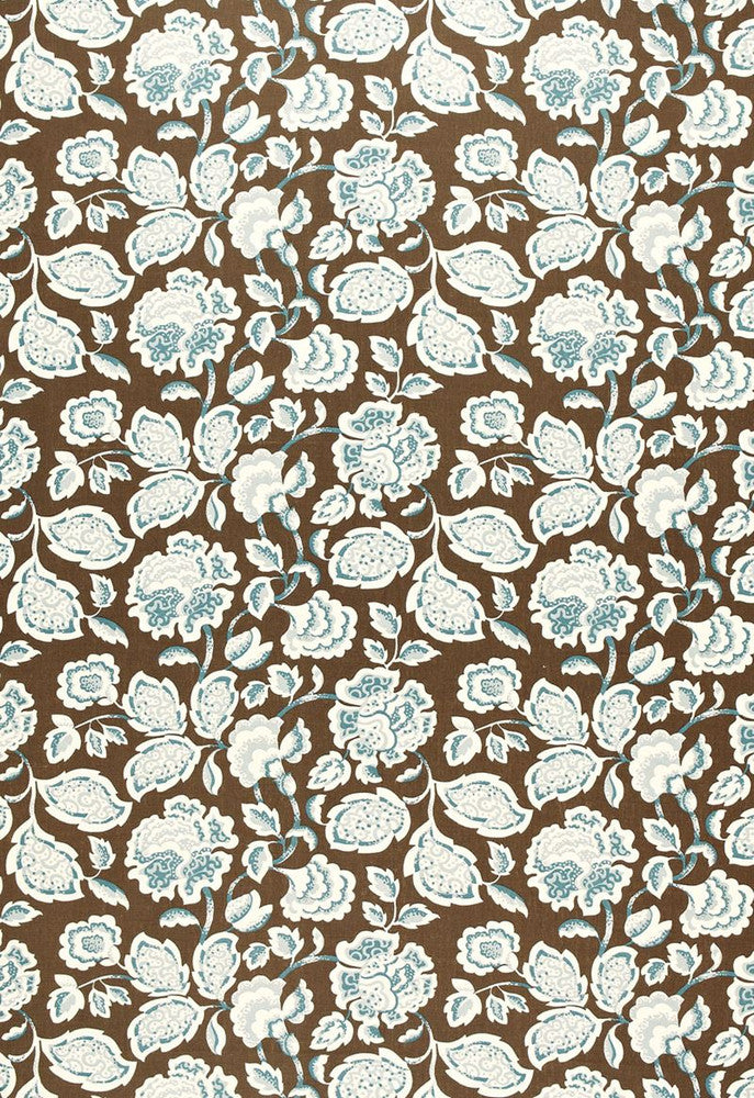 Deco Flower Cocoa 173703 by Schumacher Fabric Exuberant-Prints 100% Linen - Horizontal: 27 and Vertical: 18 54 - Fabric Carolina -