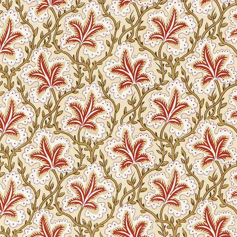 Opio Leaf Rosewood 173750 by Schumacher Designer Fabric MATTHEW PATRICK SMYTH See Sample FRANCE . </p><p>Repeat: Horizontal: 9" (23CM) and Vertical: 8 3/4" (22CM) 54" WIDE (137CM) - Swanky Fabrics -