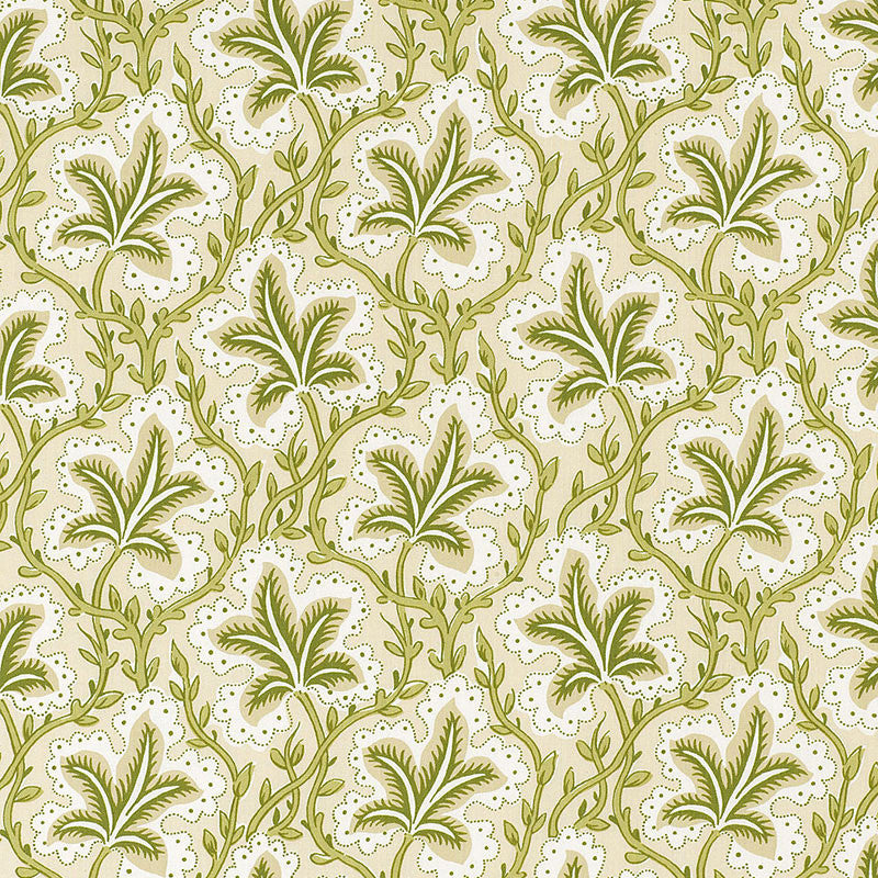 Opio Leaf Linden 173754 by Schumacher Fabric MATTHEW PATRICK SMYTH See Sample FRANCE . </p><p>Repeat: Horizontal: 9" (23CM) and Vertical: 8 3/4" (22CM) 54" WIDE (137CM) - Fabric Carolina -
