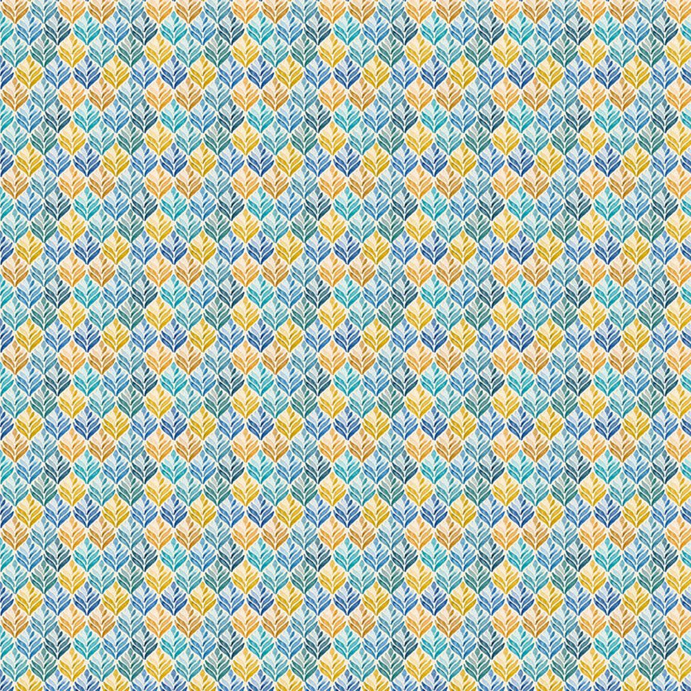 Caribe Frond Oceanic by RM CoCo Fabric Suitemates 100% Polyester See Sample 0 Horizontal: 6.88 and Vertical: 6.88 55 - Fabric Carolina -