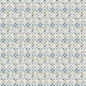 Kew Medallion Misty Blue by RM CoCo Fabric