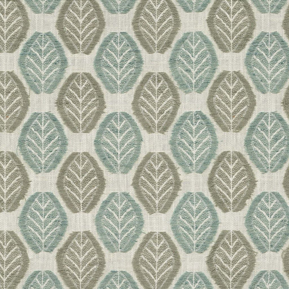 Lucky Leaf Glacier by RM CoCo Fabric Suitemates 57% Polyester 43% Cotton See Sample 30000 Horizontal: 3.38 and Vertical: 3.75 55 - Fabric Carolina -