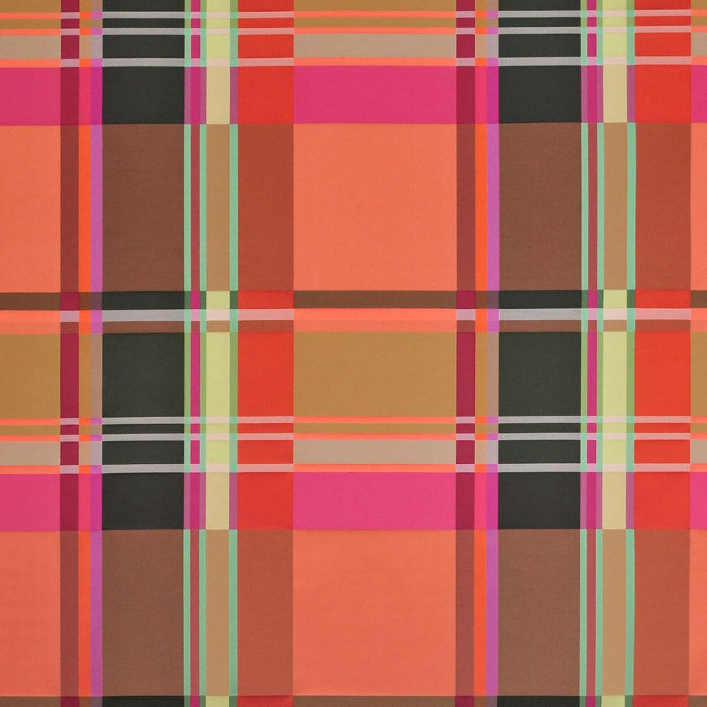 Technicolor Plaid Coral Reef by RM CoCo Fabric Suitemates 62% Cotton 38% Polyester See Sample 51000 Horizontal: 14.13 and Vertical: 14.25 56 - Fabric Carolina -