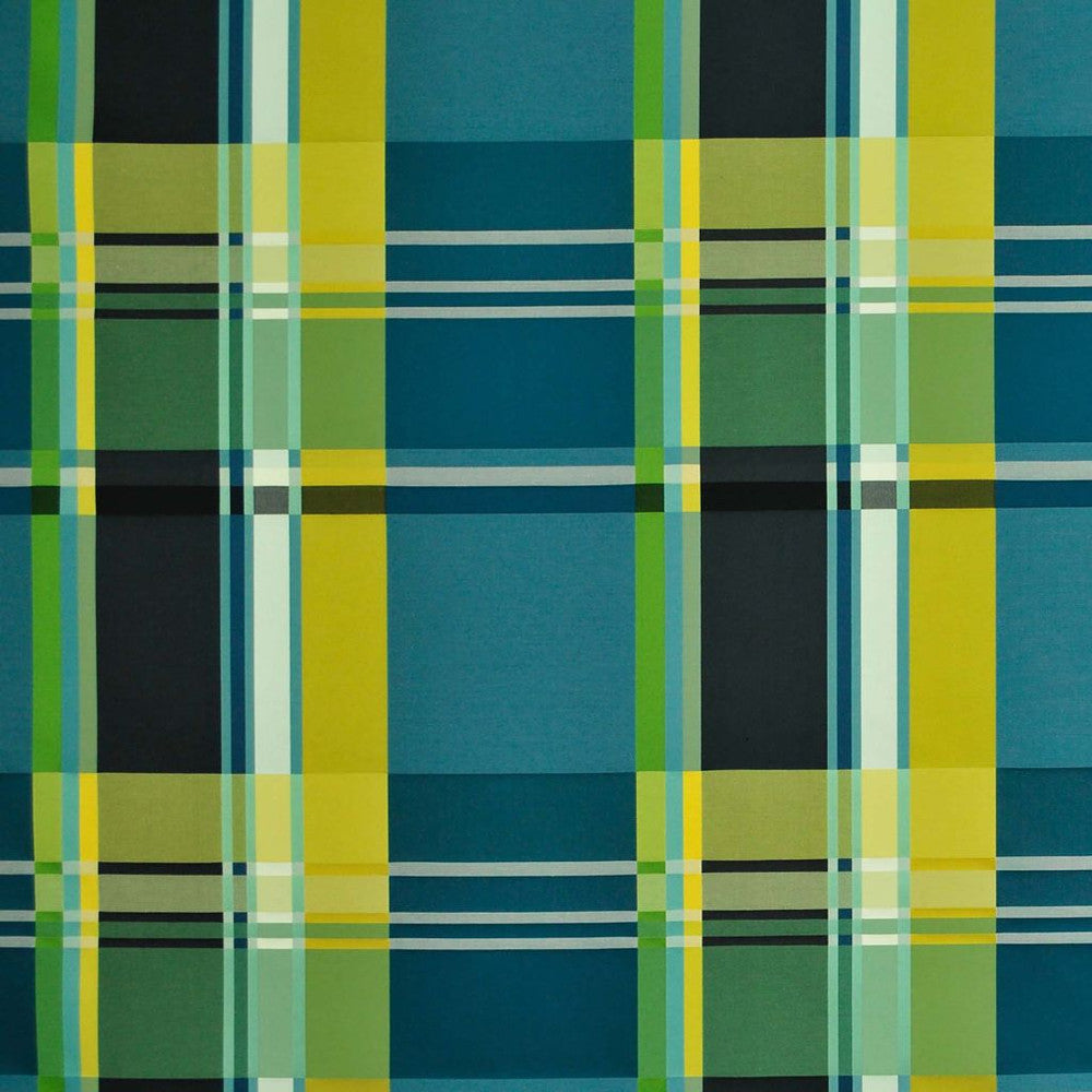 Technicolor Plaid Evergreen by RM CoCo Fabric Suitemates 62% Cotton 38% Polyester See Sample 51000 Horizontal: 14.13 and Vertical: 14.25 56 - Fabric Carolina -