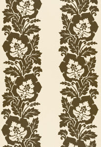 Margate Damask Print Java 173853 by Schumacher Fabric