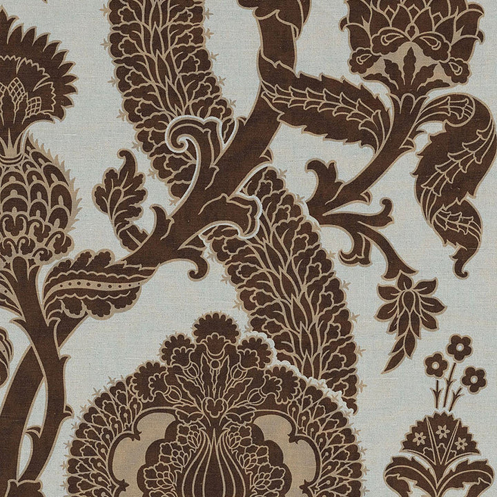 Shalkar Sepia 173900 by Schumacher Designer Fabric CLASSIC PRINTS See Sample UNITED KINGDOM . </p><p>Repeat: Horizontal: 27" (69CM) and Vertical: 36" (91CM) 54" WIDE (137CM) - Swanky Fabrics -