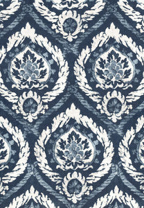 Abaza Resist Indigo 173952 by Schumacher Fabric