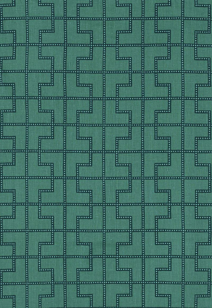 Bleecker Peacock 174046 by Schumacher Fabric Celerie-Kemble 100% Linen - Horizontal: 17.75 and Vertical: 12 53.375 - Fabric Carolina -